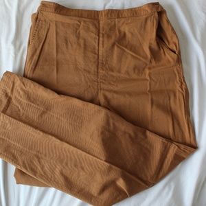 Sienna Brown Ultra High Rise Flat Front Pull On Pants